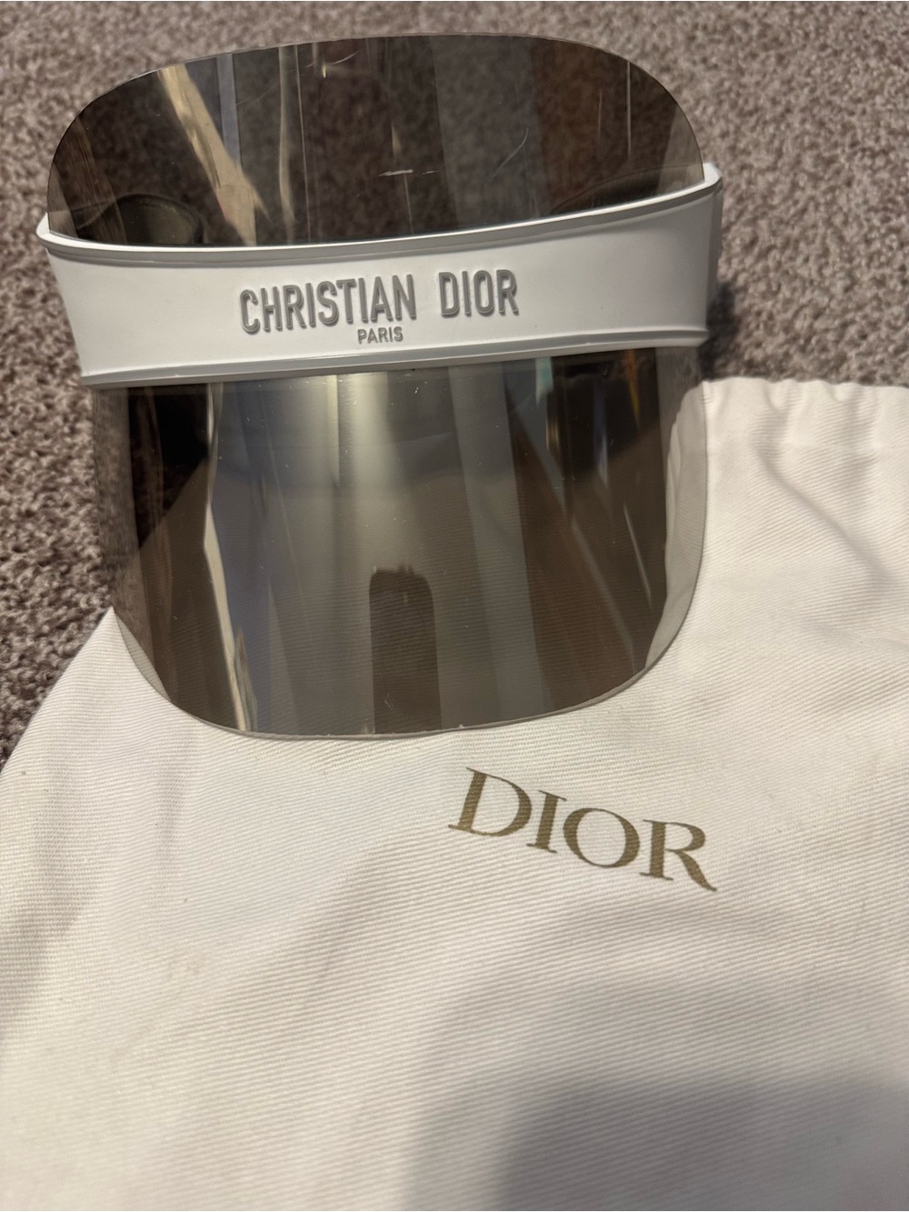 Dior Women’s Visor – White & Grey (Never Used)